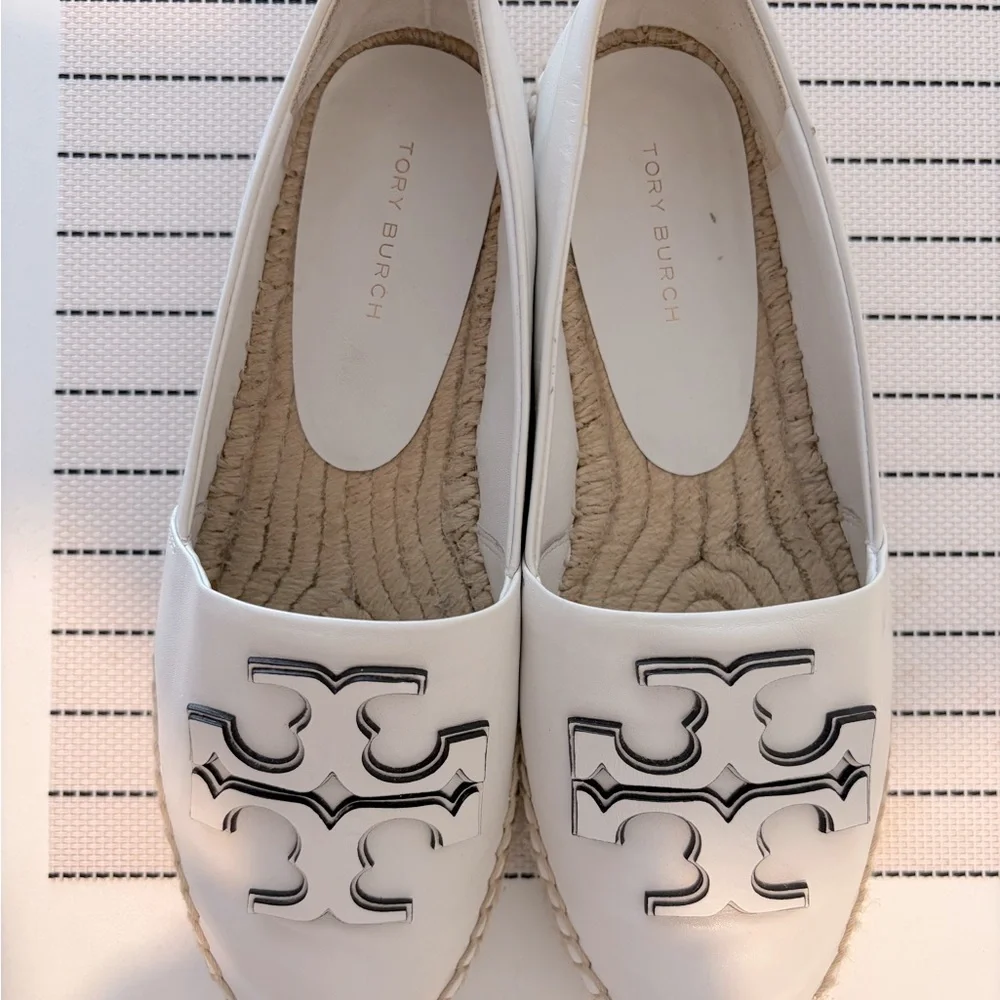 Tory Burch INES PLATFORM ESPADRILLE - Gardenia - Size 5